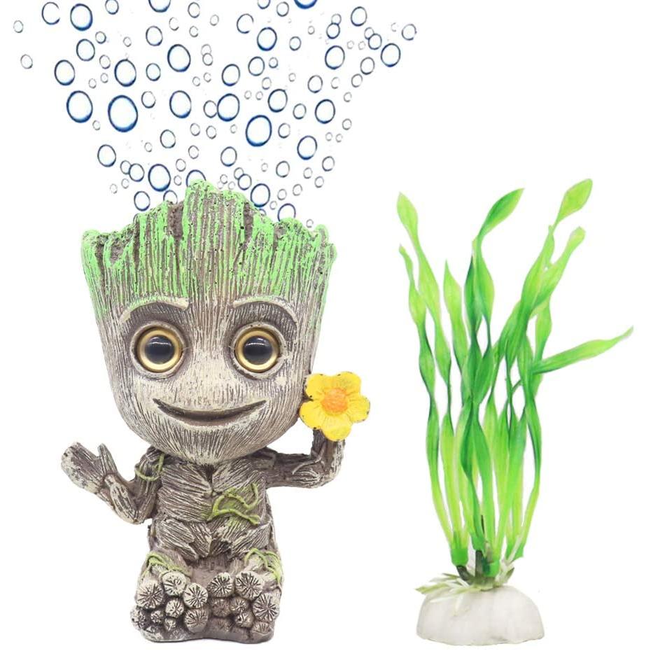 Groot Ornament with baby bird and airstone