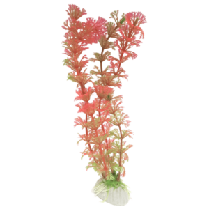 Plastic Plant Fern Shape Leaf Orange/Pink 8"