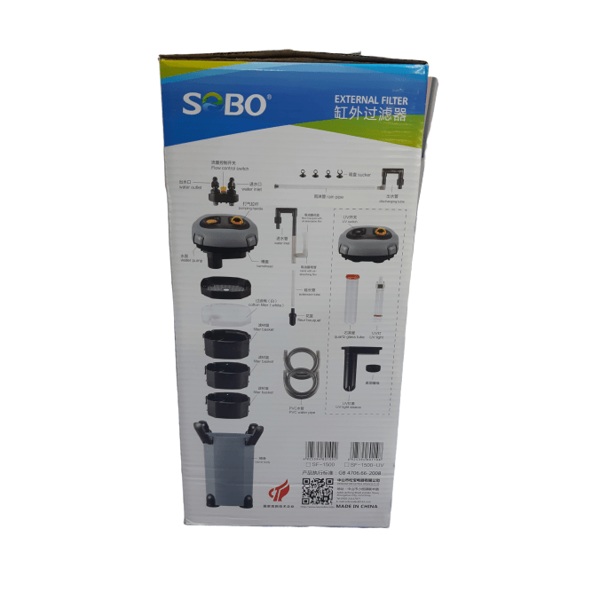 SOBO Canister Filter 1500L/H with UV - Image 2